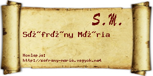 Sáfrány Mária névjegykártya