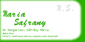 maria safrany business card